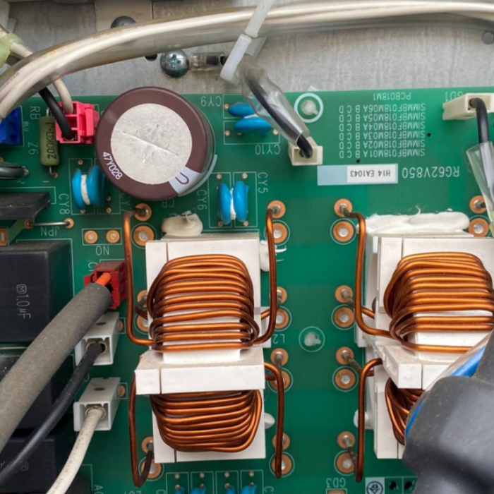 Damaged control board in Mitsubishi condensing unit at Bentham site